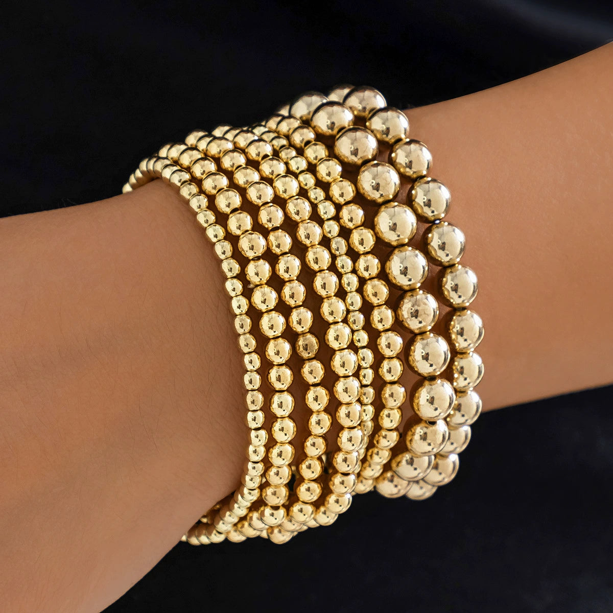 Cattleya Layered Charm Bracelet Set - Gold-tone 8-piece Set (Style 08) [OW4F9ARP]