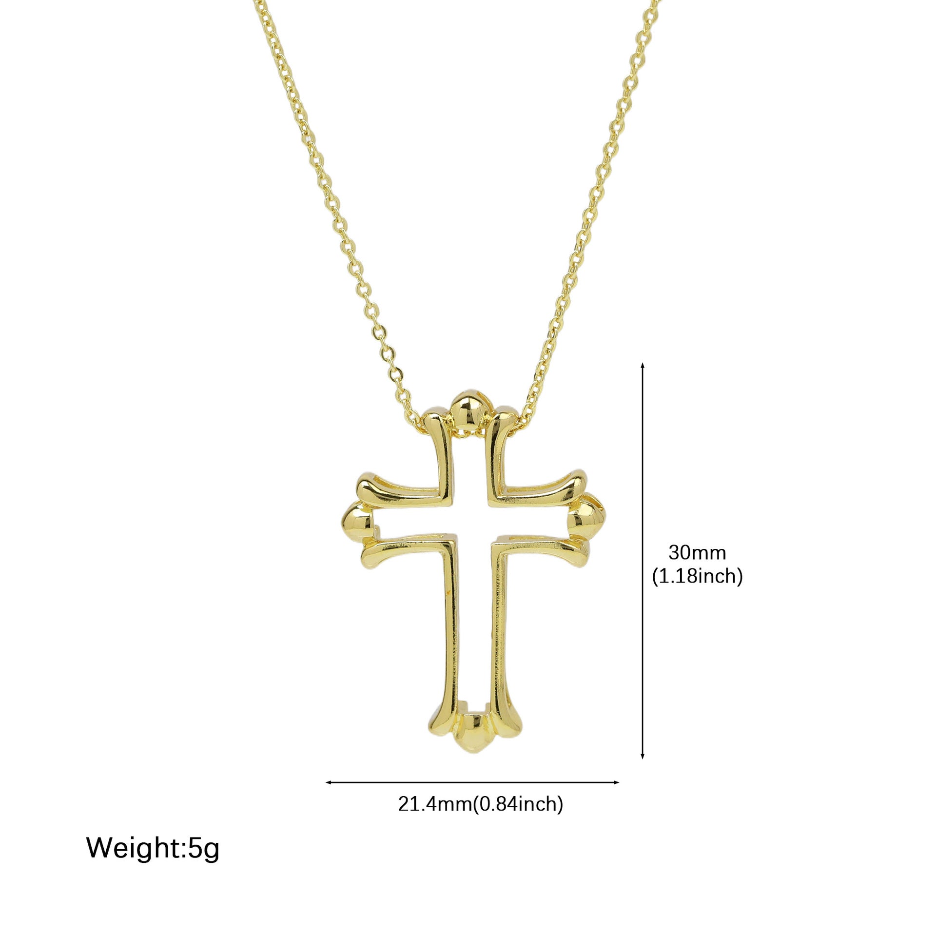 Jazleen Zircon Paved Cross Necklace - Style 2 [SWCRFV1F]