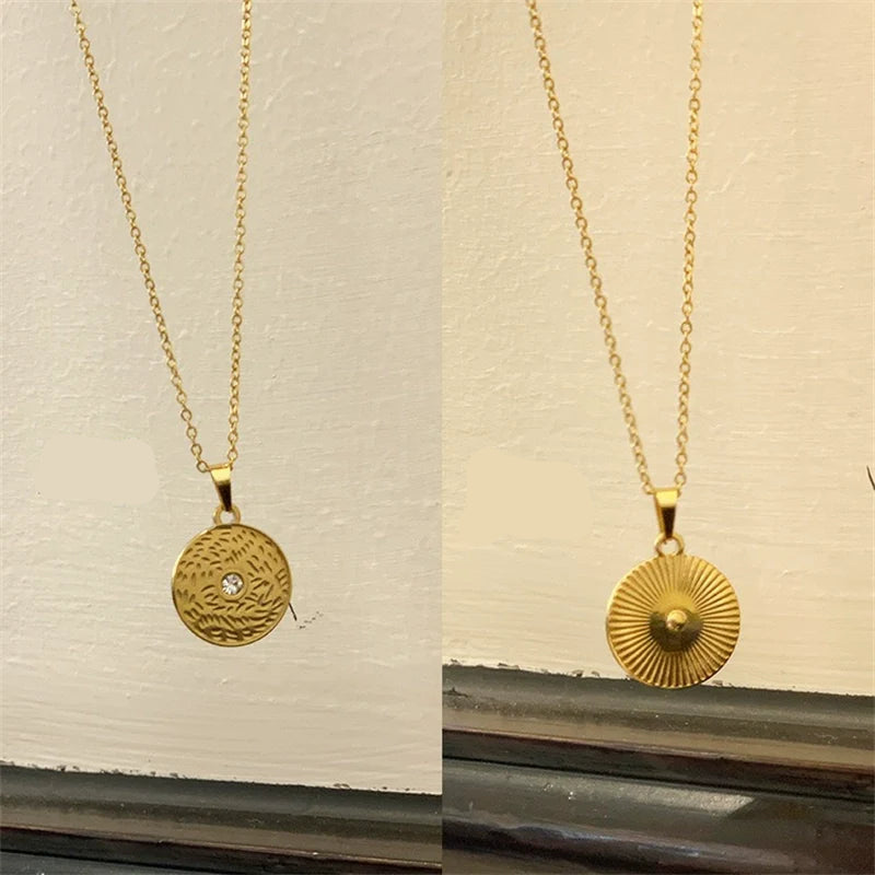 Aiden Delicate Charm Necklace - Round Solitaire Necklace