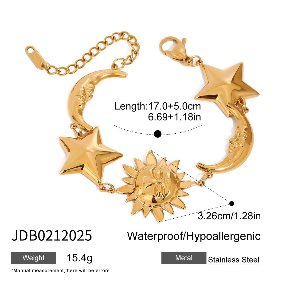 Desirae Star Charm Bracelet - Silver Cross Charm [KX6KB1ZL]