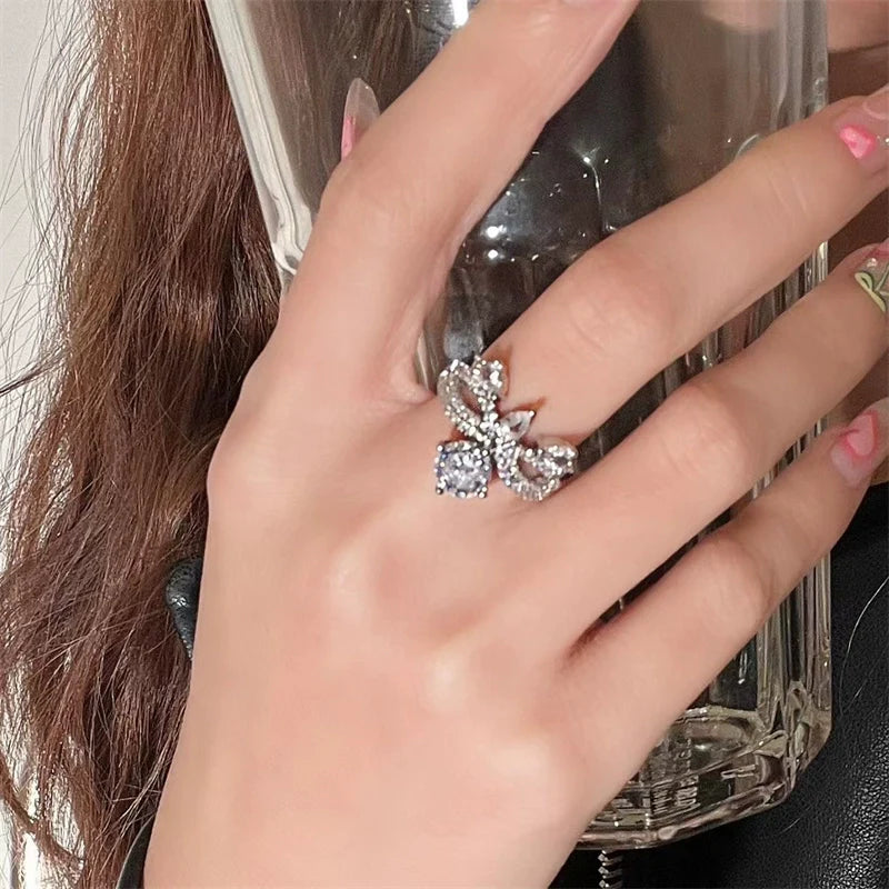 Ellee Sparkling Zircon Ring - Open Adjustable One Size