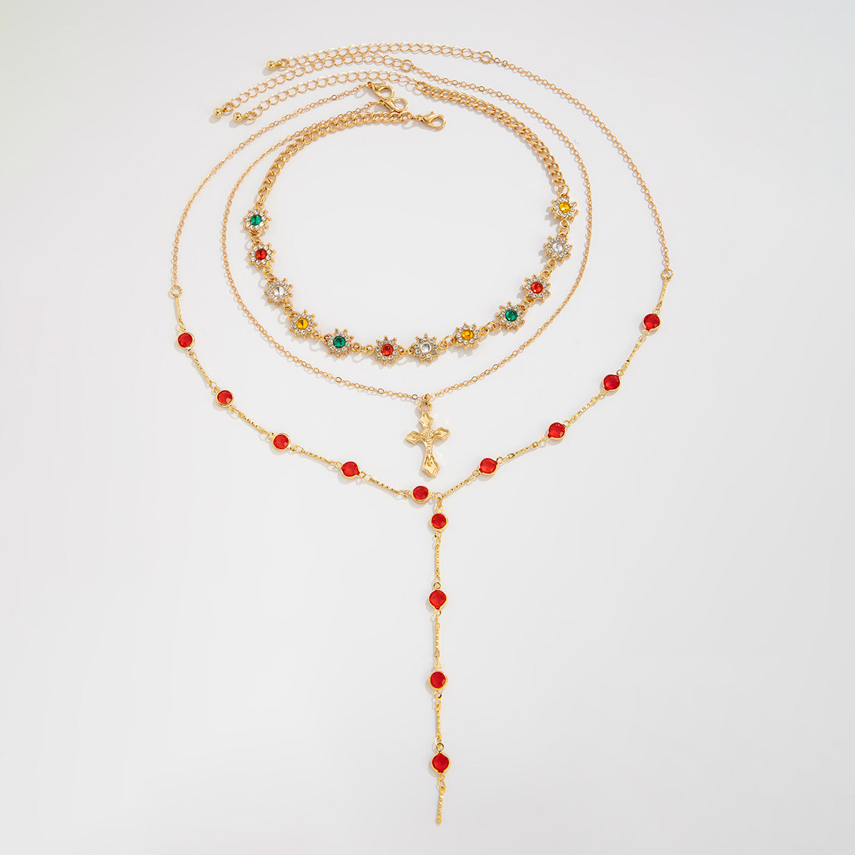 Blakley Colorful Layered Necklace - Silver - Style 06125 [ZPT64YJT]
