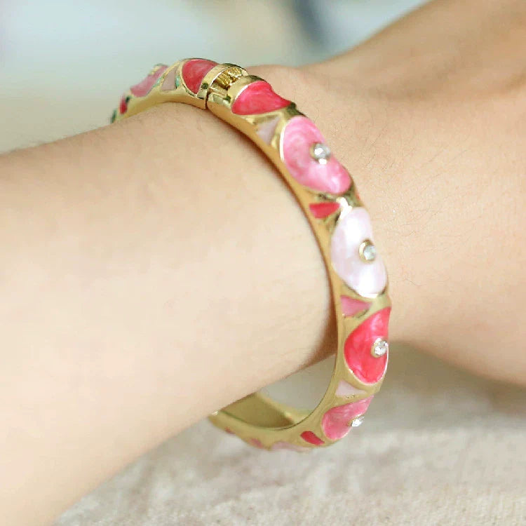 Amellia Enamel Eye Bangle - Pink