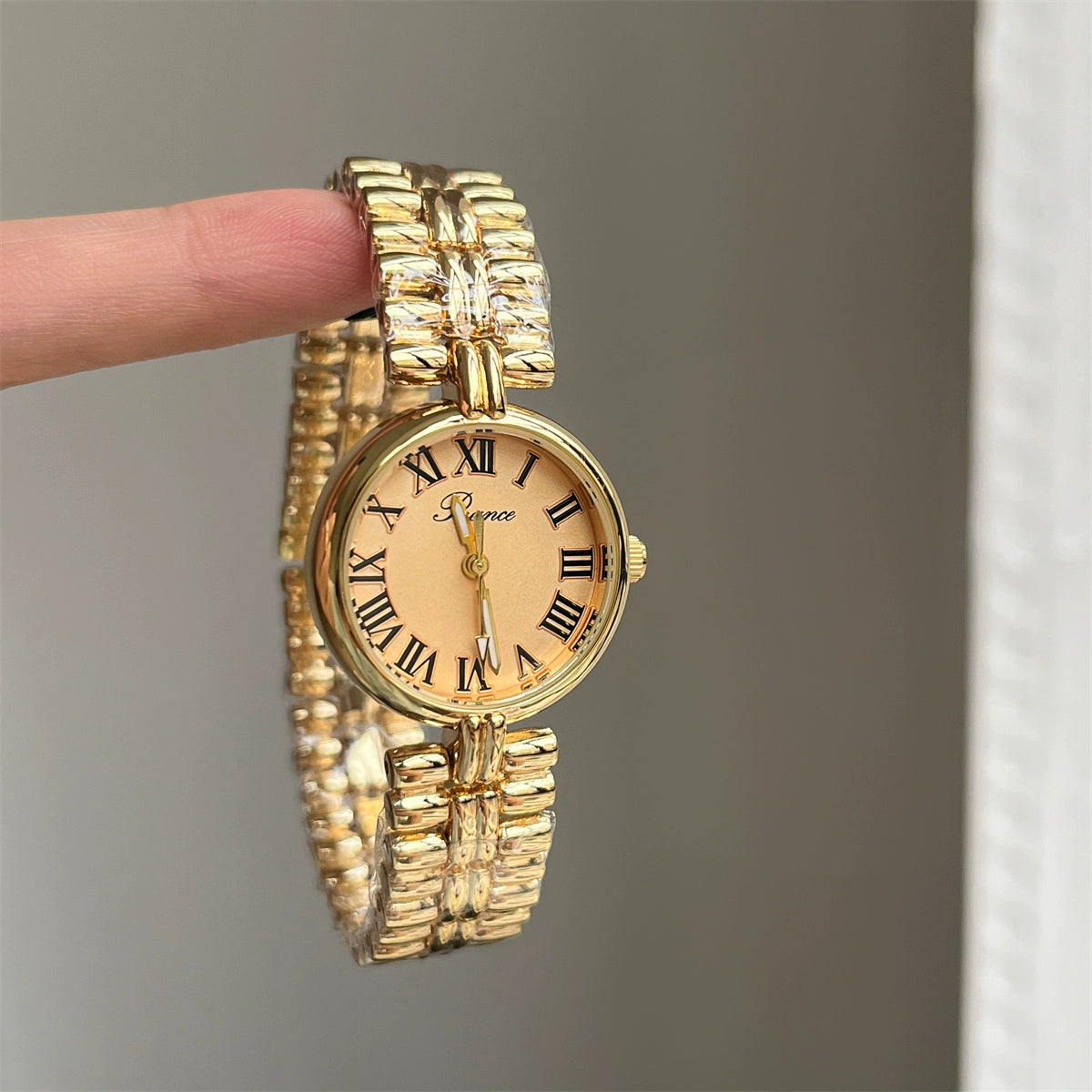Karsen Vintage Chain Watch - Gold Strap Gold Dial (Roman) [24EWVQDN]
