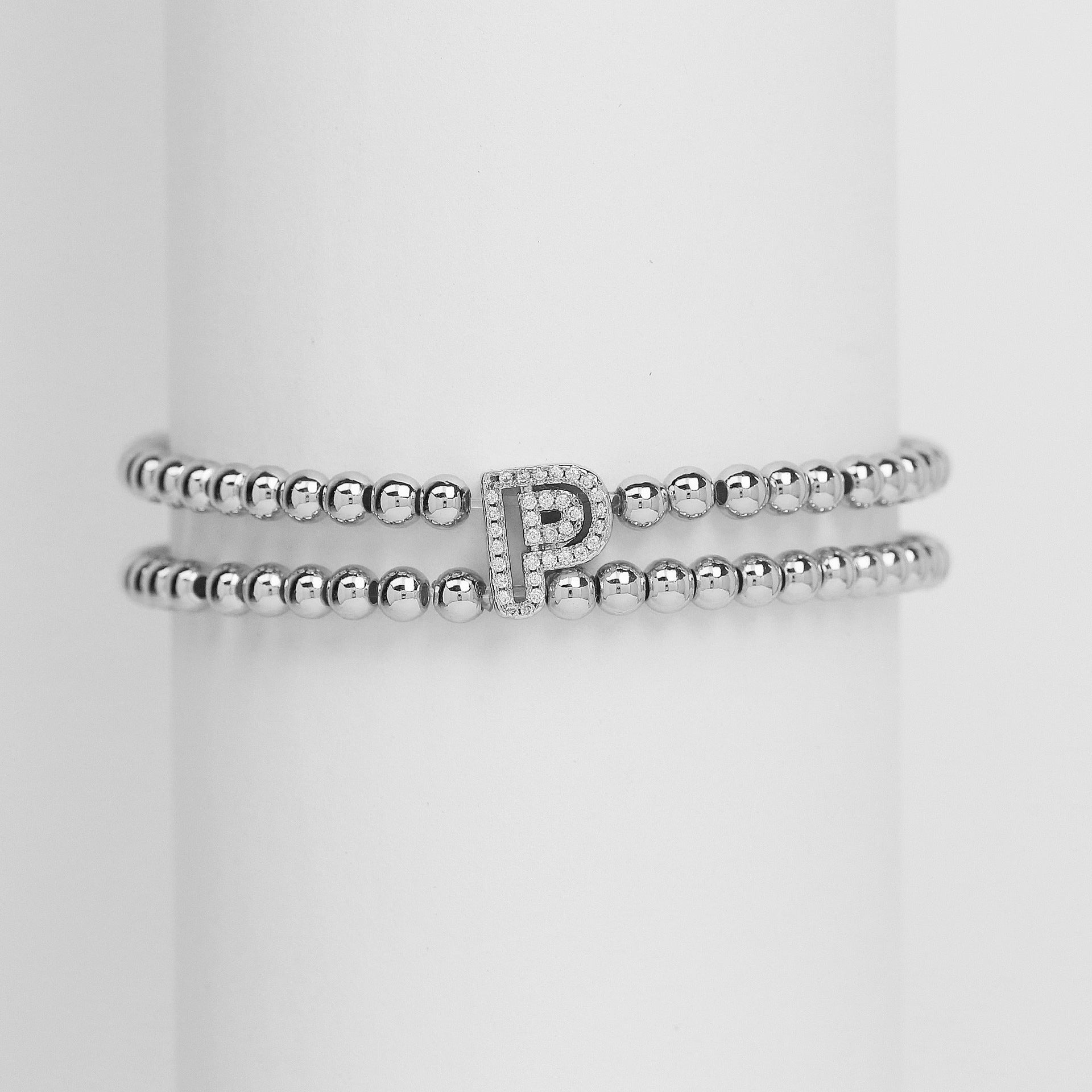Alexandra Bubble Initial Bracelet - Silver P [AK51OIX7]