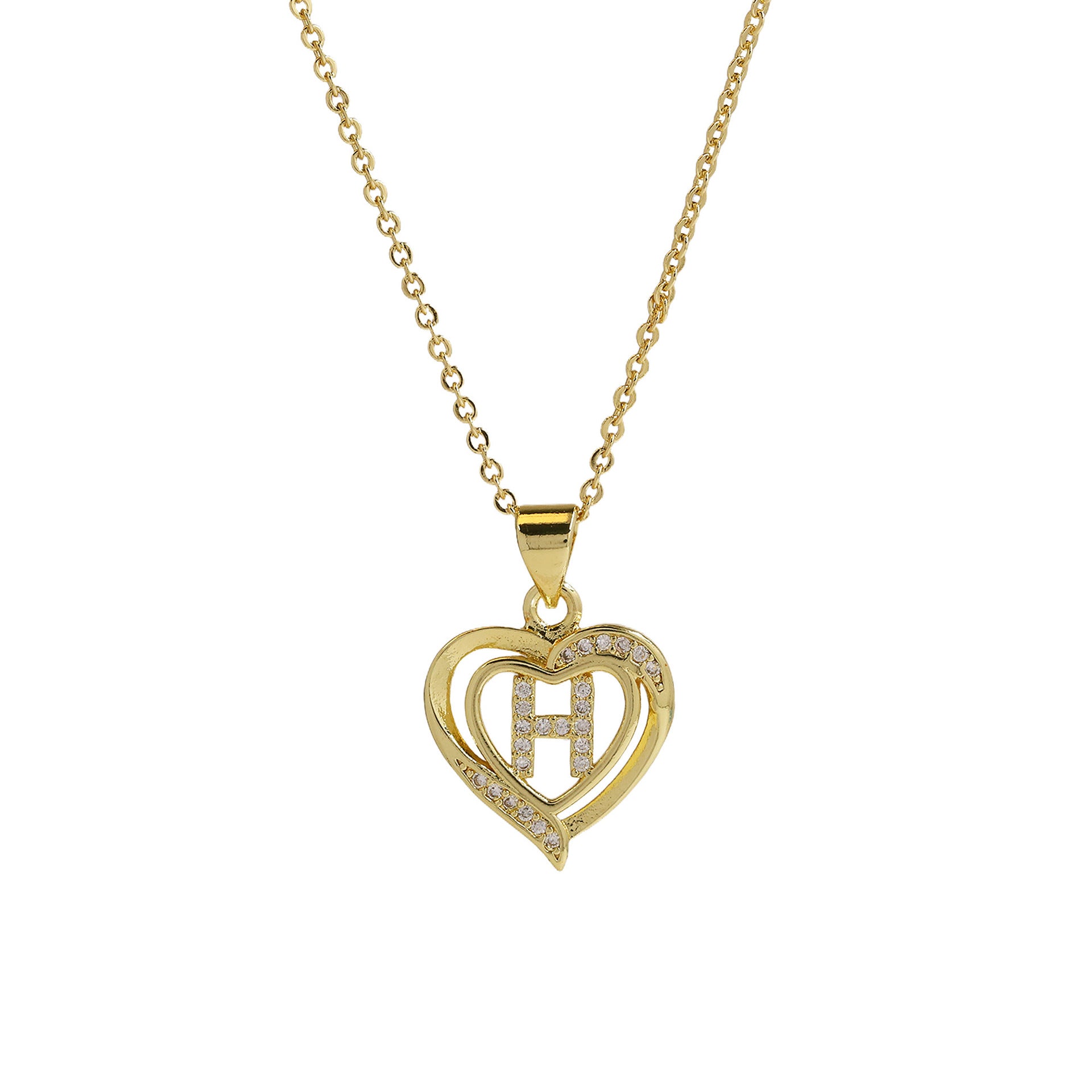 Kamarie Initial Heart Necklace - Necklace H [GXJI4GJ1]