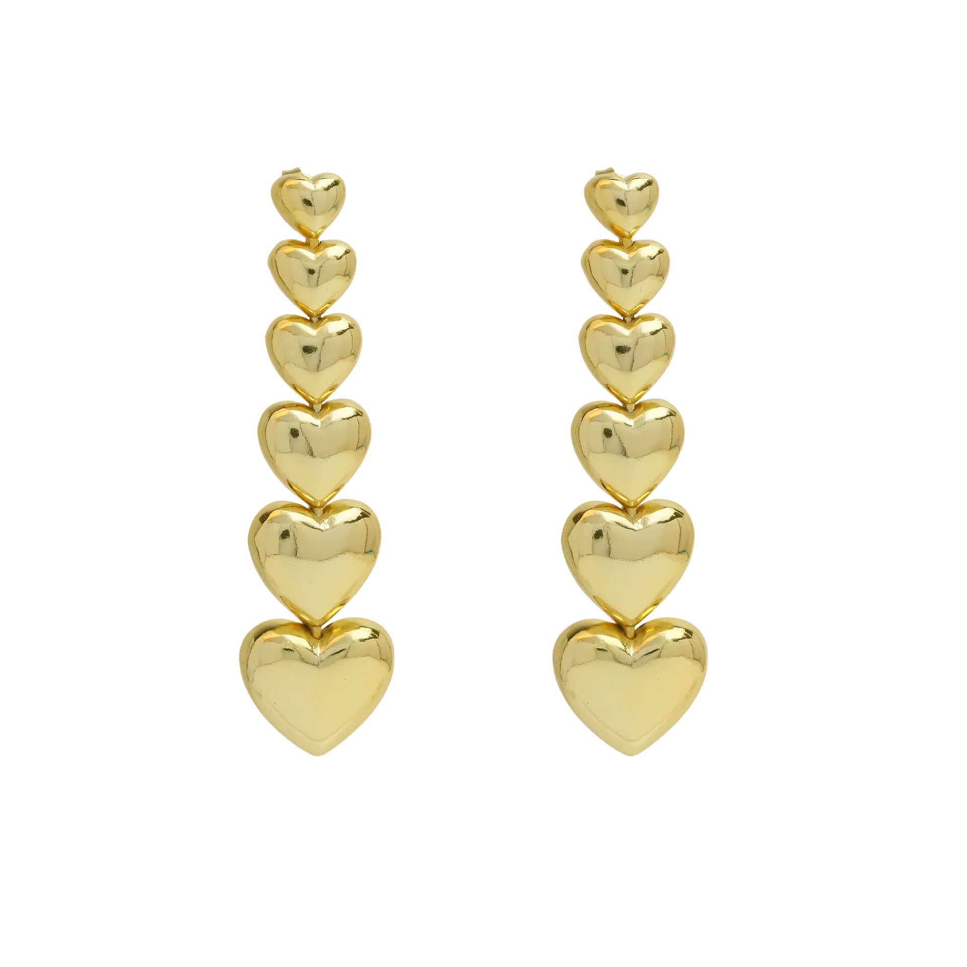 Gemma Gold Heart Drop Earrings - Gold [V96AQI6F]