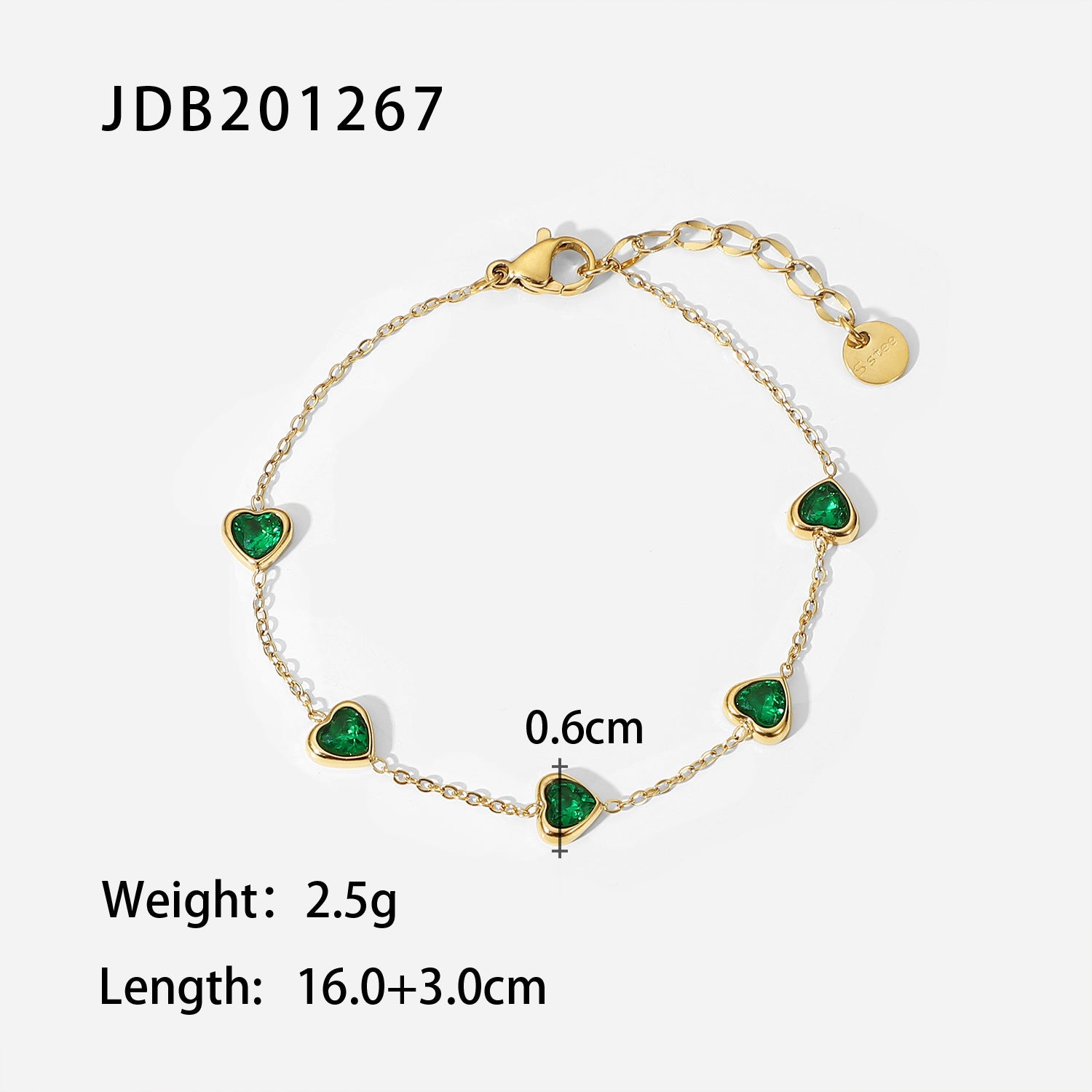 Eleonore Gold Emerald Bracelet - JDB201267 [ZS06G9VU]