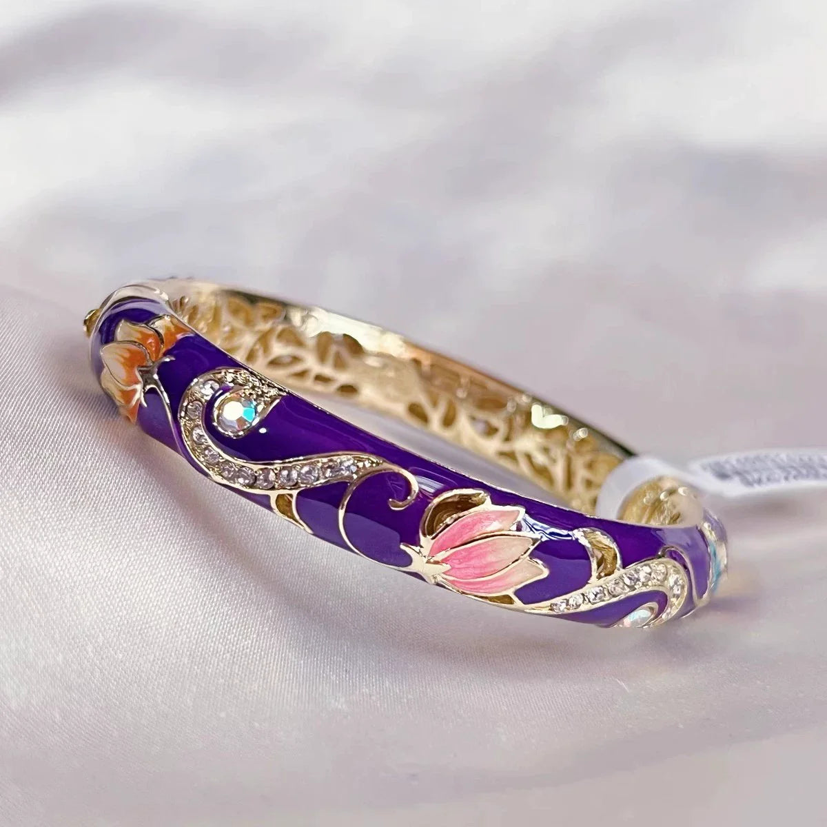 Jenny CloisonnŽ Lotus Bangle - 5.6cm Purple