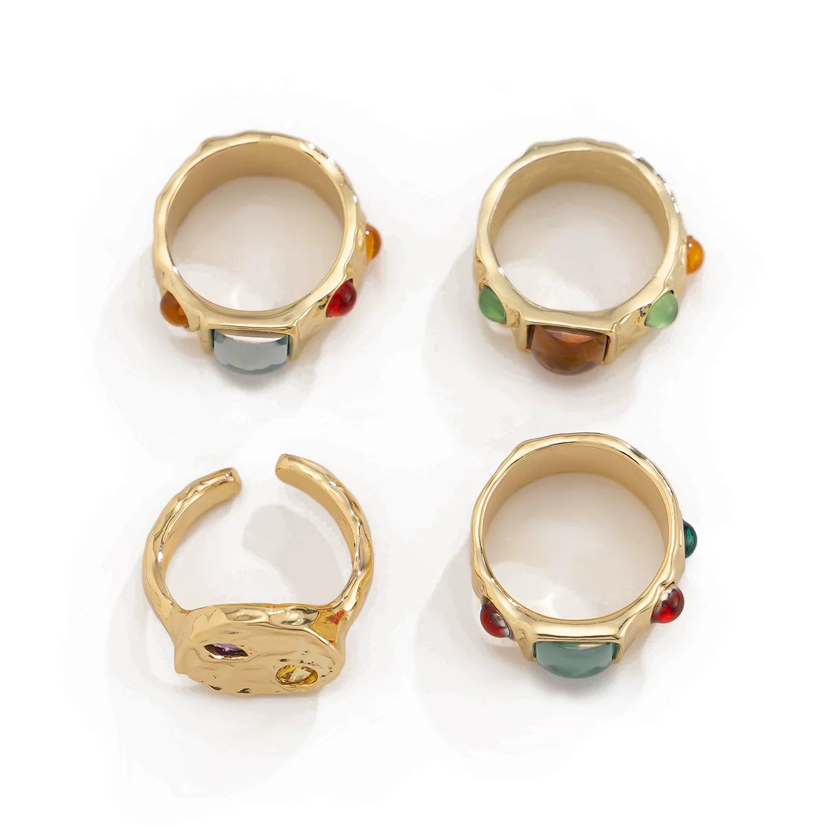Rosamaria Gemstone Ring Set - Light Gold