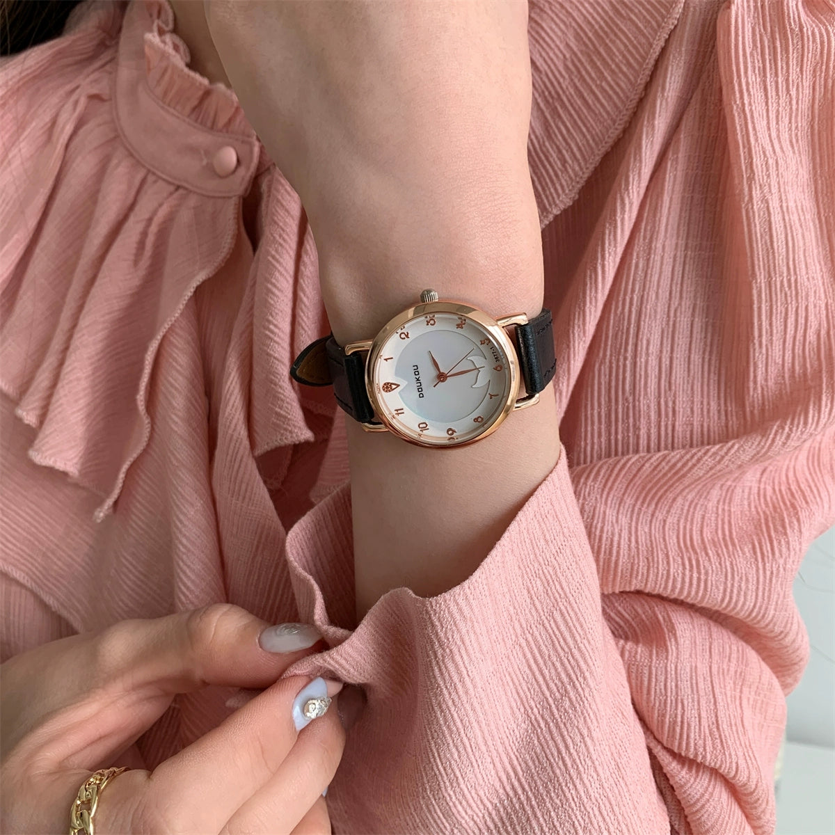 Nico Iridescent Shell Face Watch - Black Strap [X2590XF4]