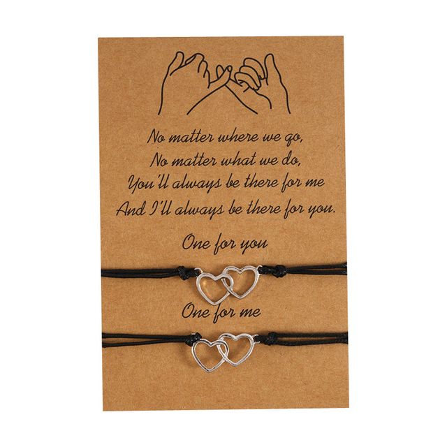 Hayzel Duo Charm Bracelets - Double Heart