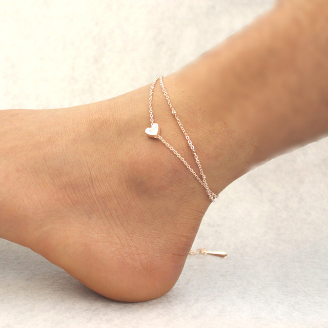 Neema Layered Heart Charm Anklet - Anklet G001