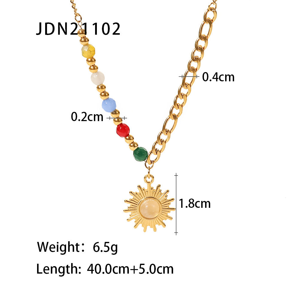 Karolyn Cat's Eye Sun Necklace - JDN21102 [R16IR583]