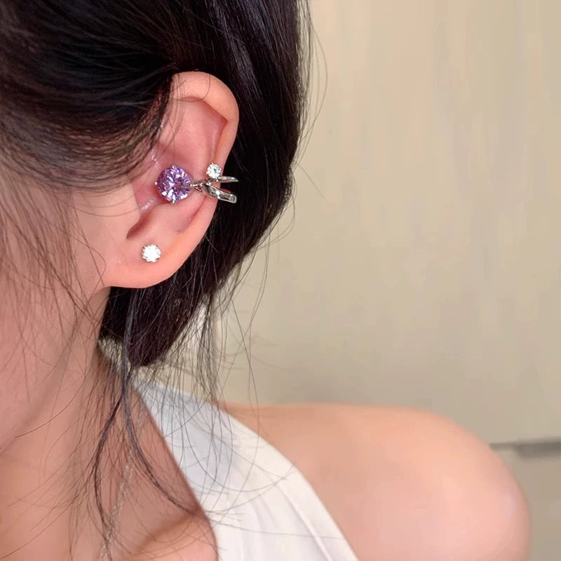 Sabrina Sparkling Bulb Ear Cuff - Purple Single [3X8YINYL]