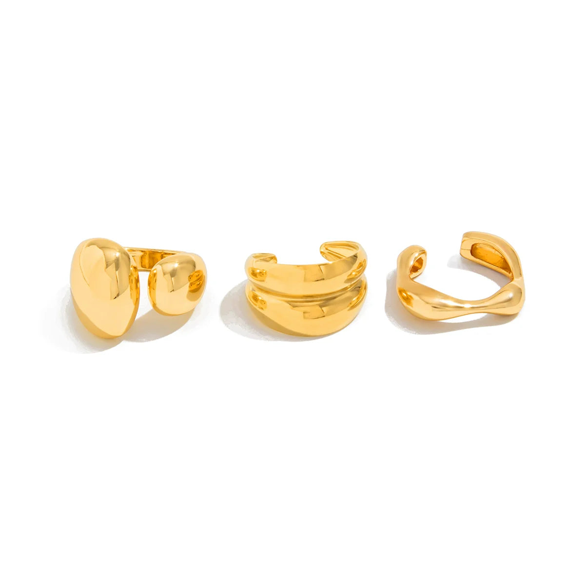 Markayla Waterdrop Ring Set - Light Gold 3-Piece Set