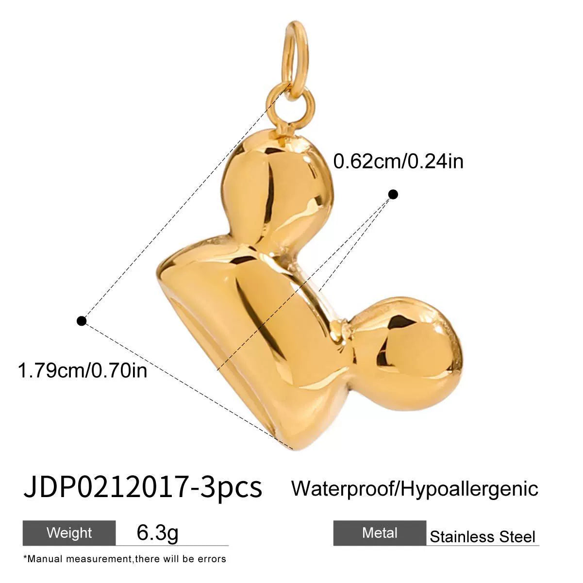 Kaylea Titanium Charm Pendants - JDP0212017-3pcs [B557RCB6]