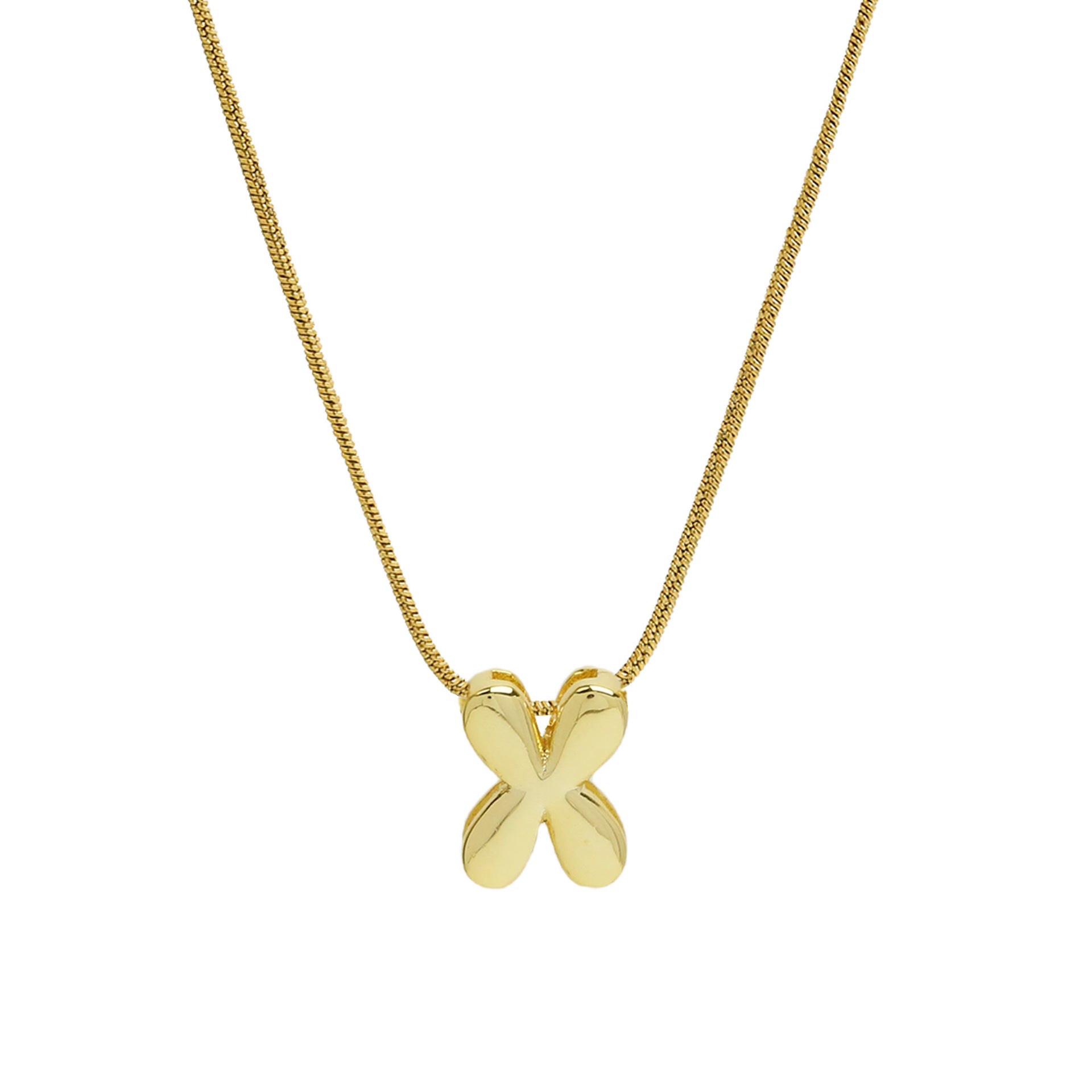 Hallie Initial Snake Chain Necklace - X Letter Necklace [H6JGAWDU]