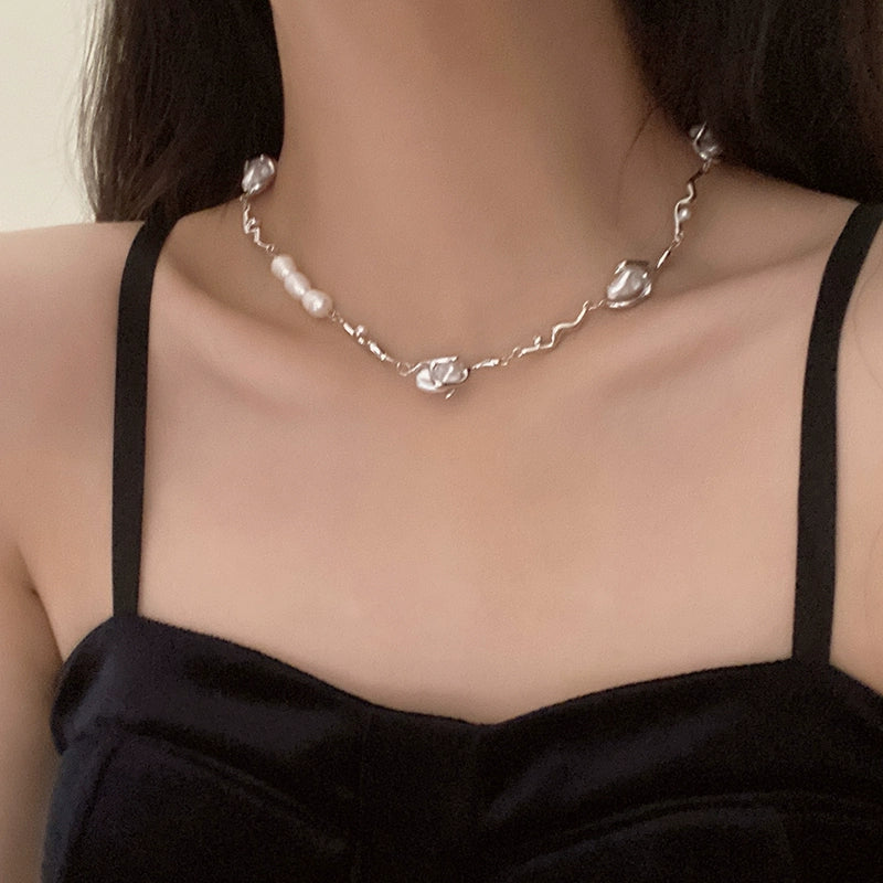 Jayci Baroque Heart Choker - Silver [ELJYMJ0A]