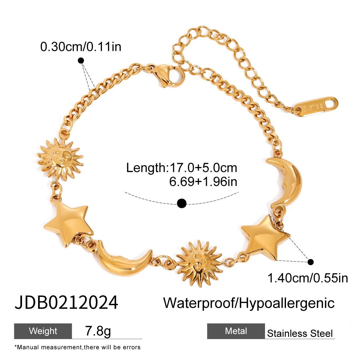 Desirae Star Charm Bracelet - Rose Gold Bar Design [N3ZQZKE6]