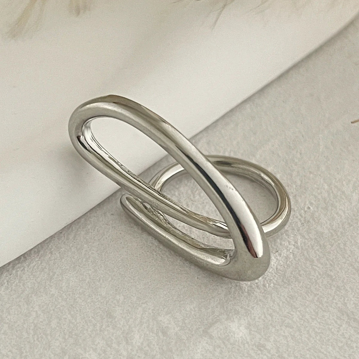 Brynna Sculptural Statement Rings - Irregular Hollow Silver