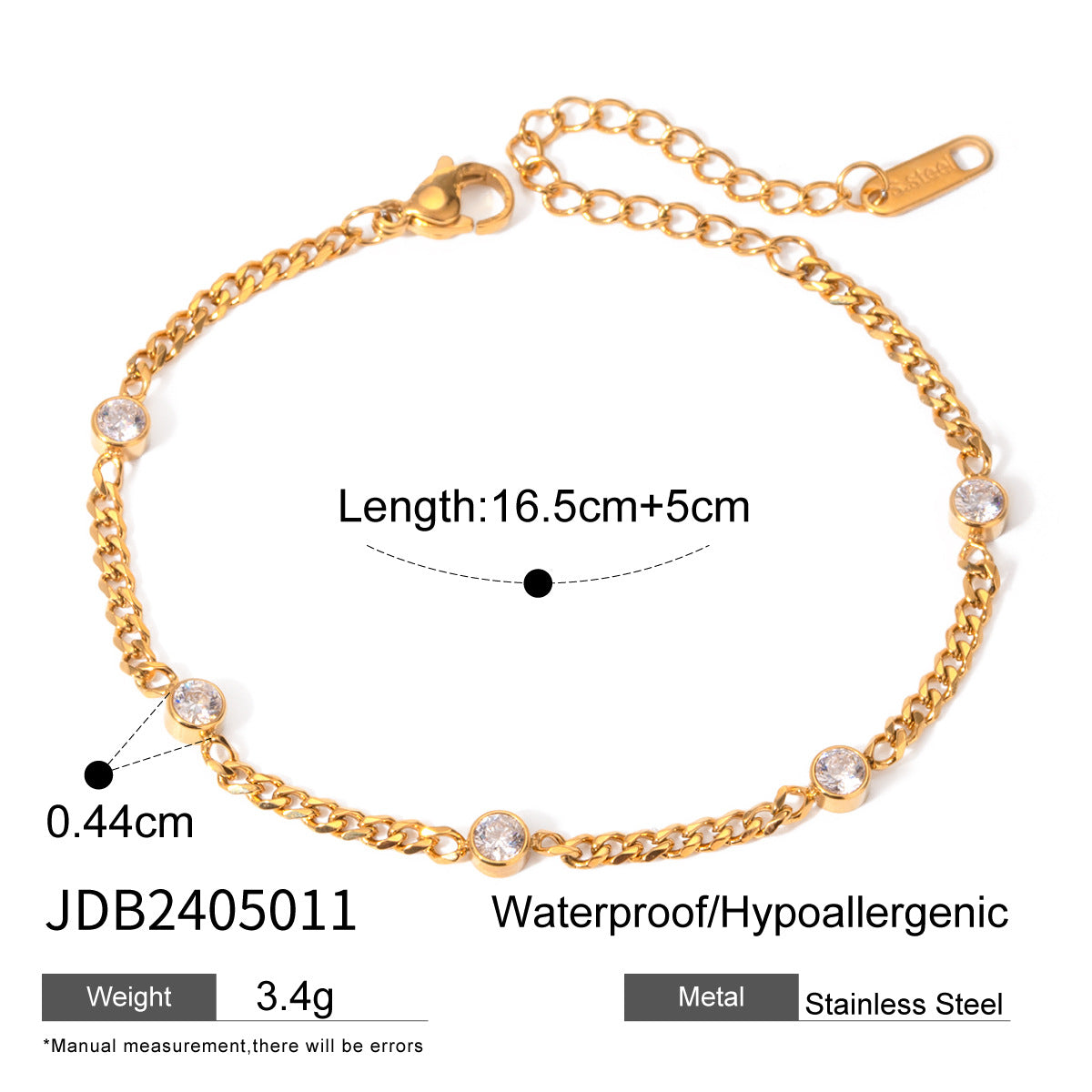 Kayleah Modern Sphere Cuff Bracelet - Rose Gold Tone [DWJCSA43]