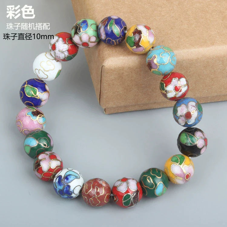 Charlie CloisonnŽ Beaded Bracelet - Colorful - 10mm Bead
