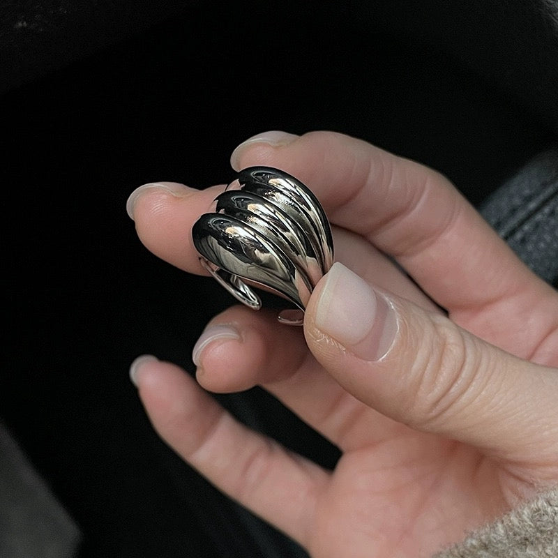 Cecelia Stacked Abstract Ring - Silver [9TW6RKD7]