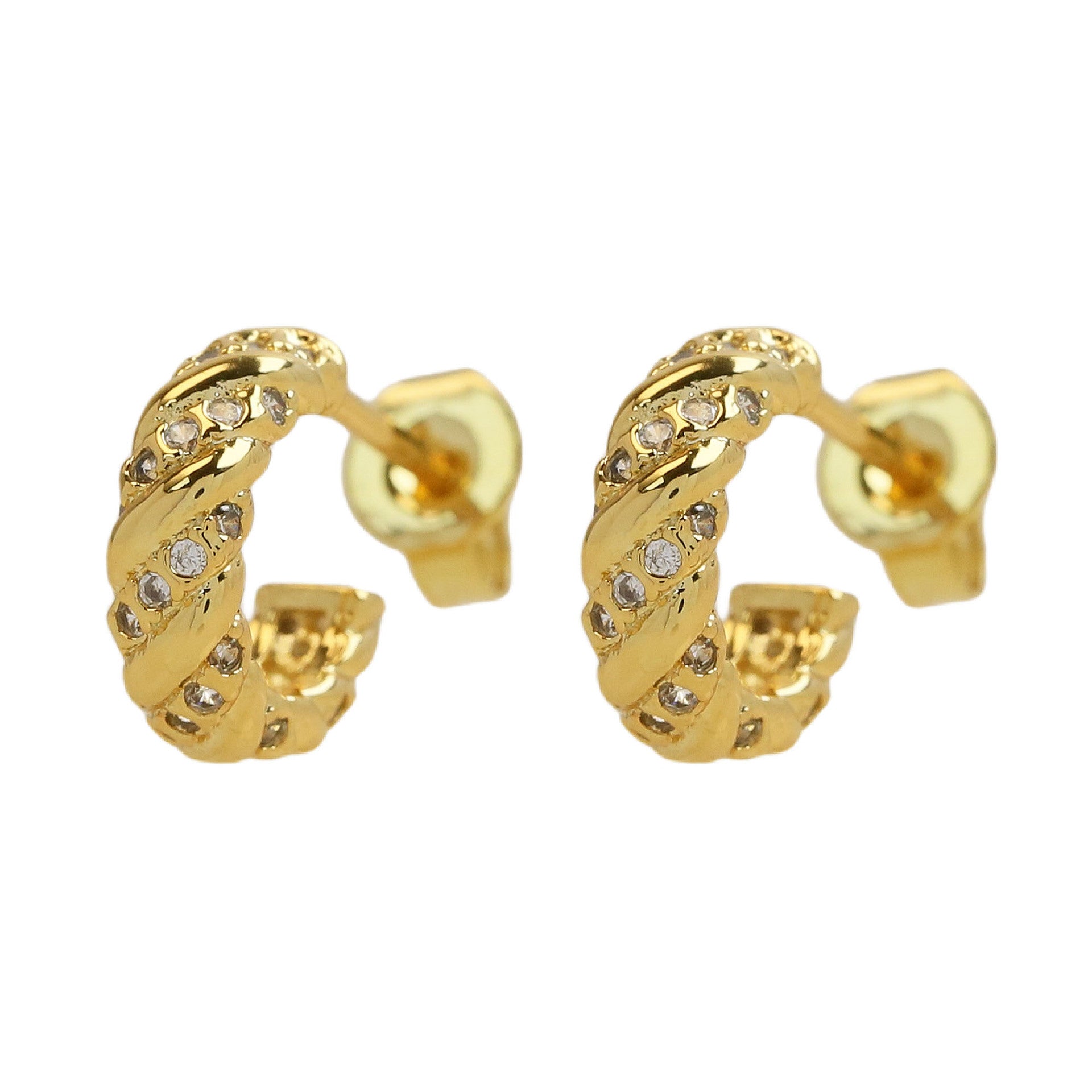 Joleigh Pave Twist Hoops - Thin Pave Hoop [3Y3F4S1O]
