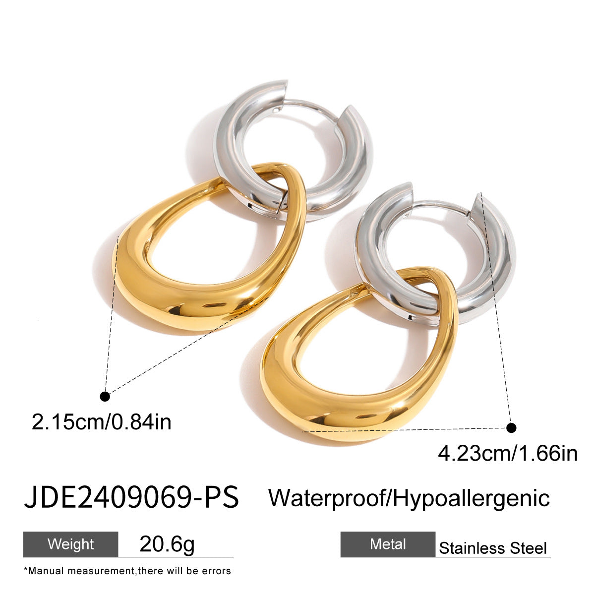 Alivia Colorblock Hoop Earrings - JDE2409069-PS [VXF9HF4N]