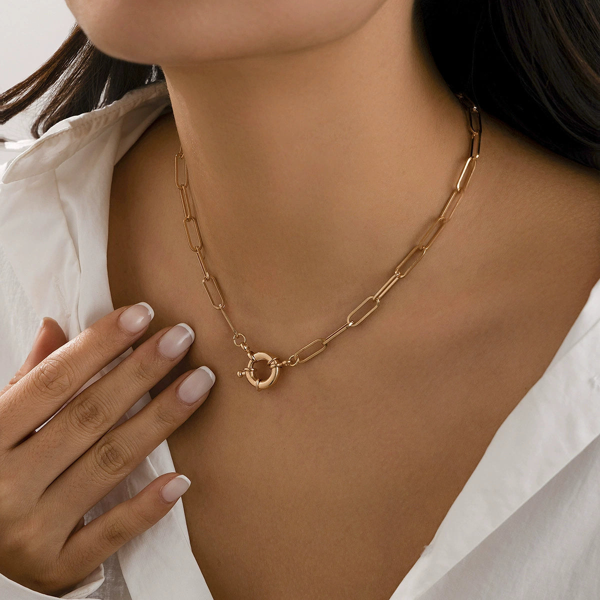 Madyson Geometric Chain Jewelry - Gold Necklace Style 04 [ZN3NBPCV]