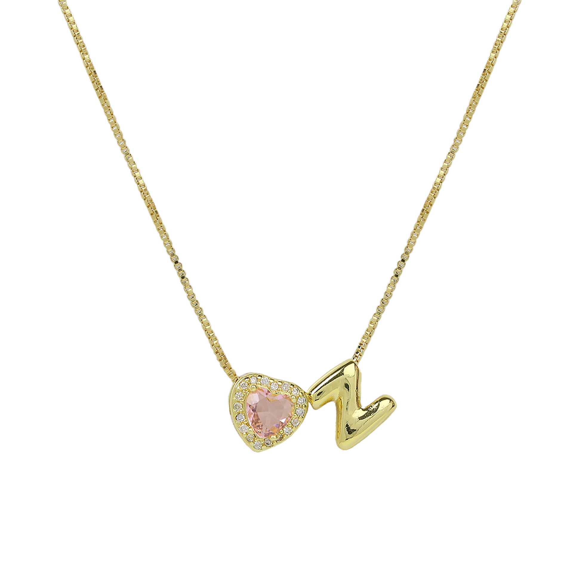 Rome Pearl Initial Necklace - Z Letter [HCPPDMR2]
