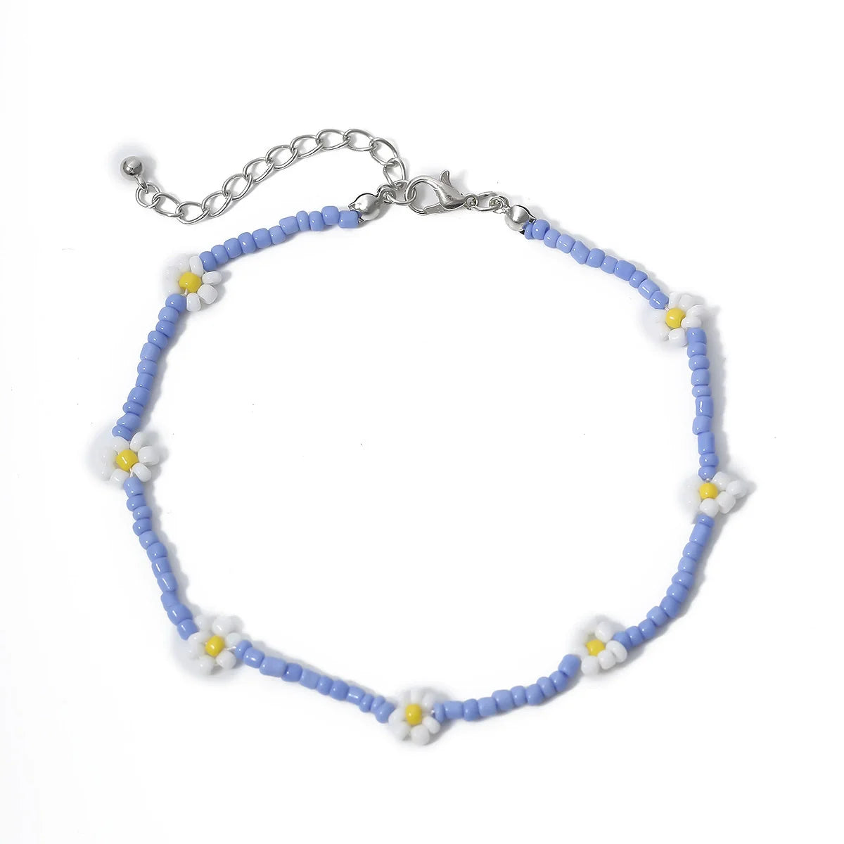 Skyla Floral Beaded Necklace - Style Five Blue