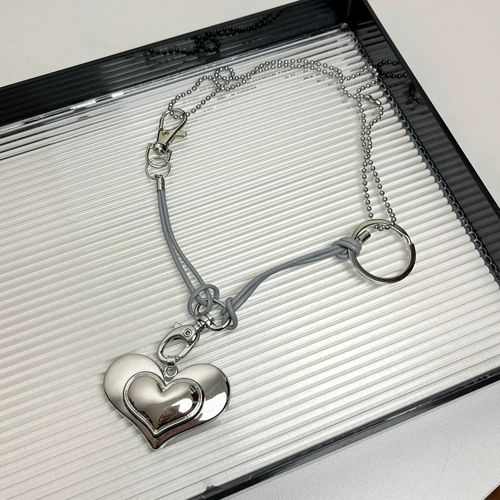 Azelie Leather Heart Choker - Silver Heart [1WPVB1DI]