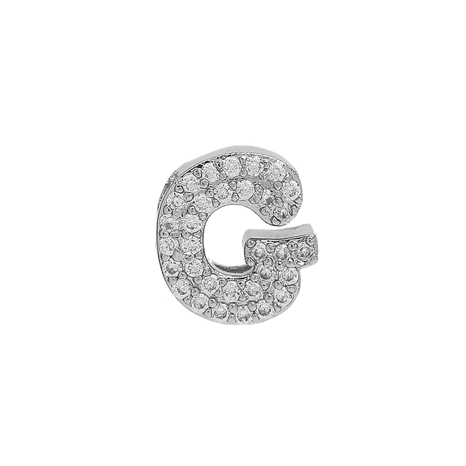 Abella Dainty Initial Jewelry - Silver G Initial Pendant [FDKPK1LP]