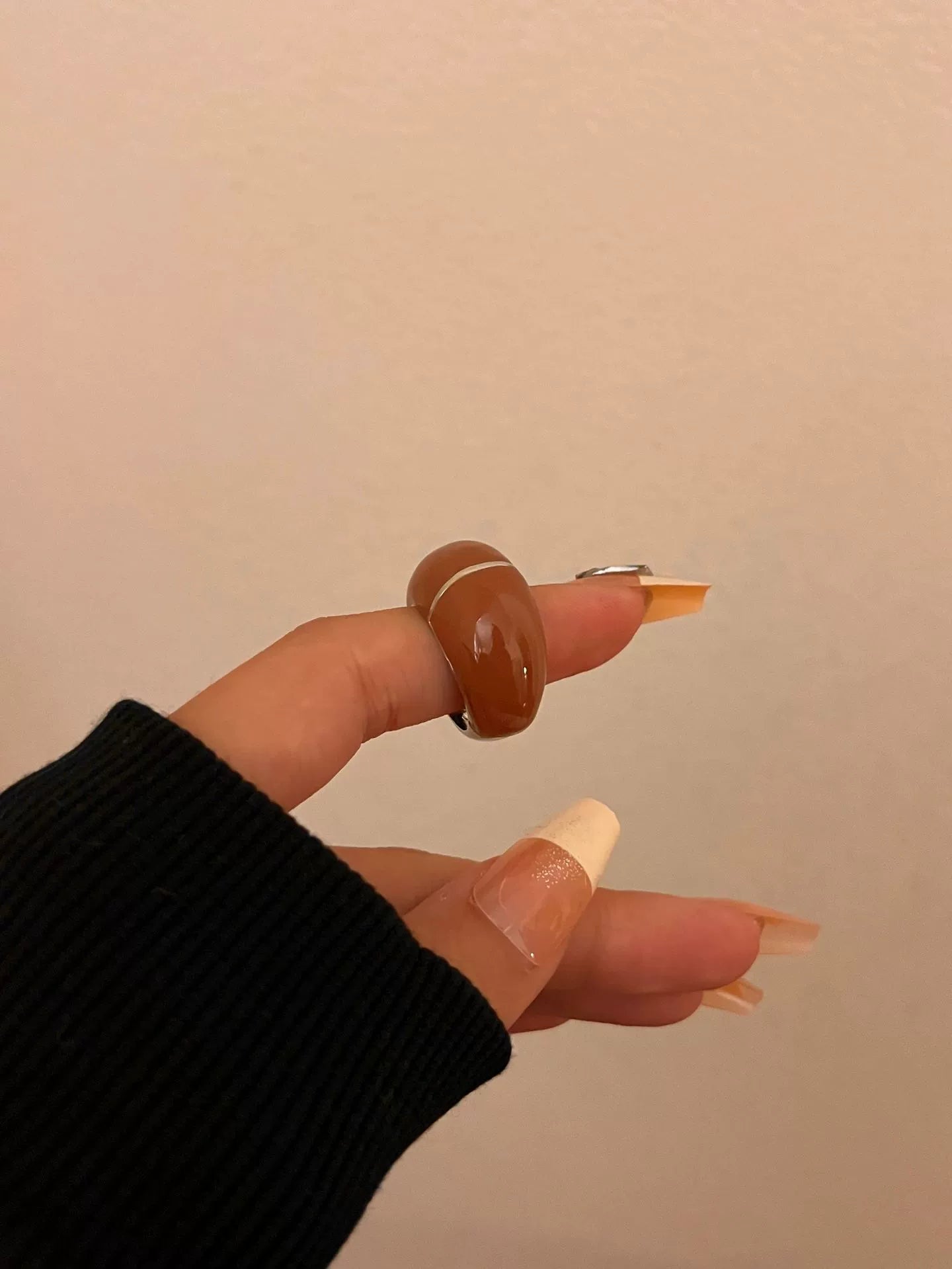 Katya Enamel Drip Ring - Caramel