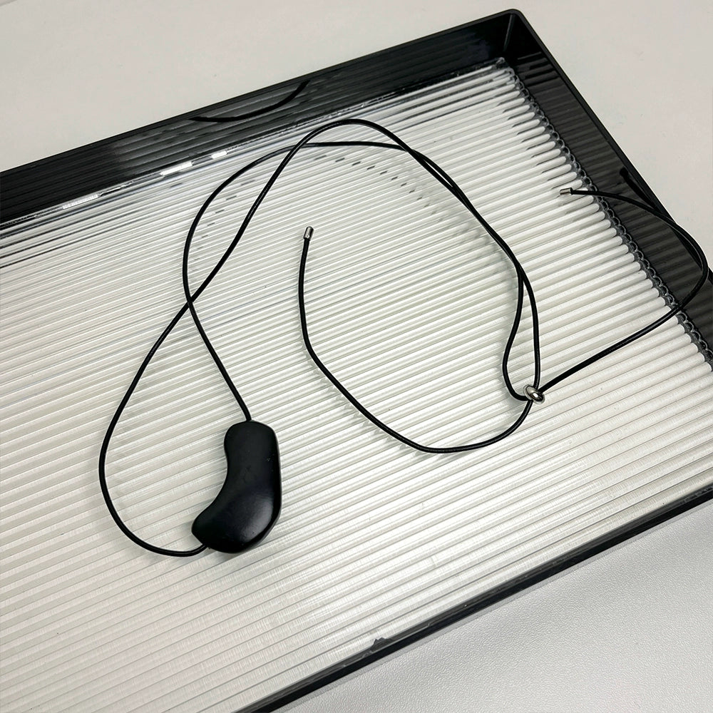 Kiara Enamel Heart Necklace - Black Enamel Pendant Necklace [Q2OPKVTW]