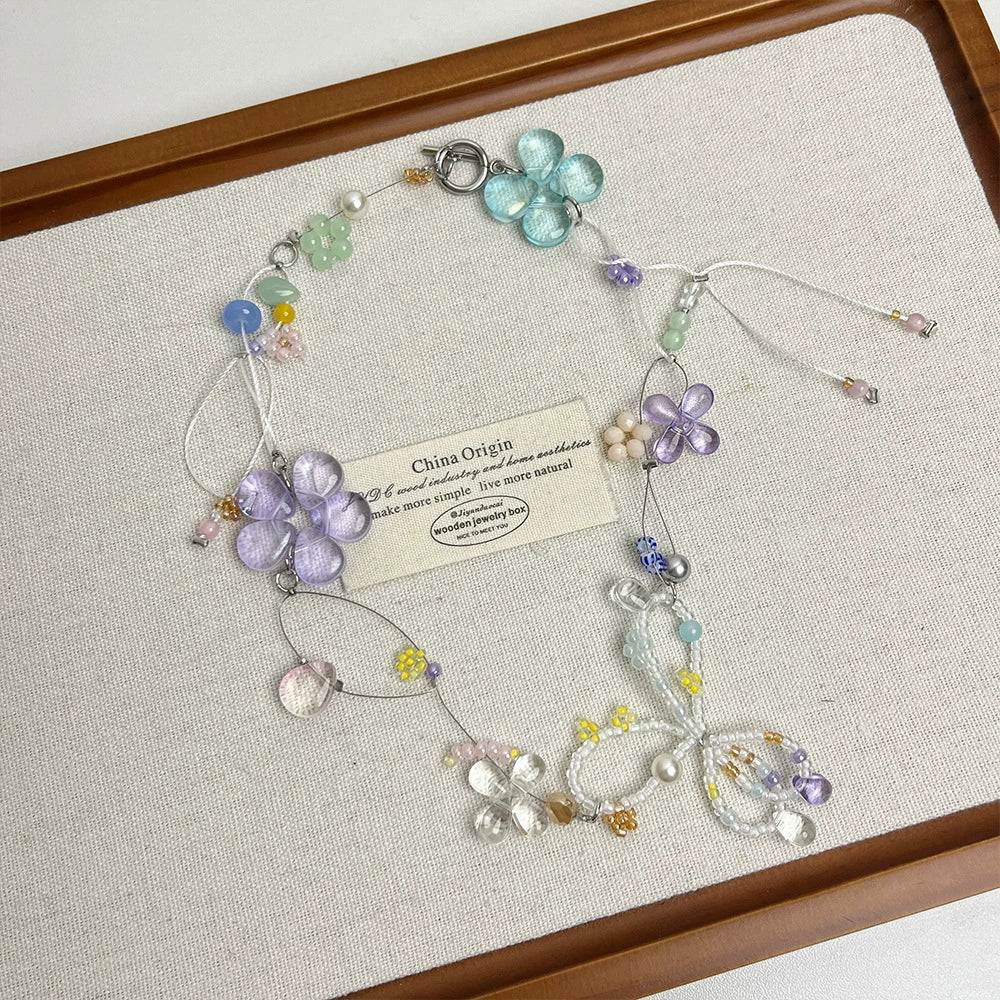 Ezmeralda Whimsical Bloom Necklace - Purple [YRRRP4LO]