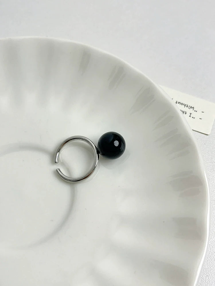 Elara Vintage Tiger Eye Ring - Black Crystal Ring