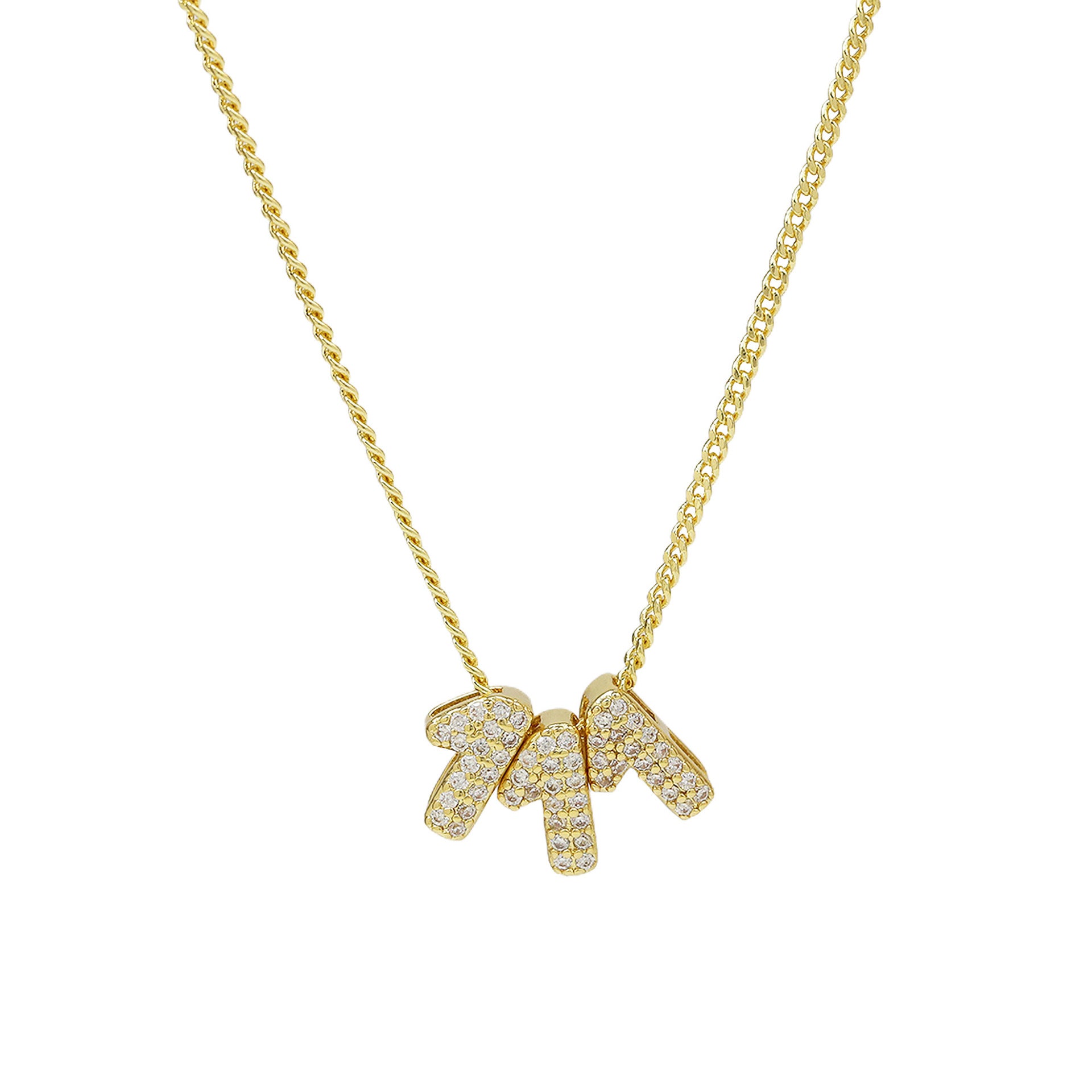 Christie Angel Number Pendant Necklace - 111 Gold [WITKRTO1]