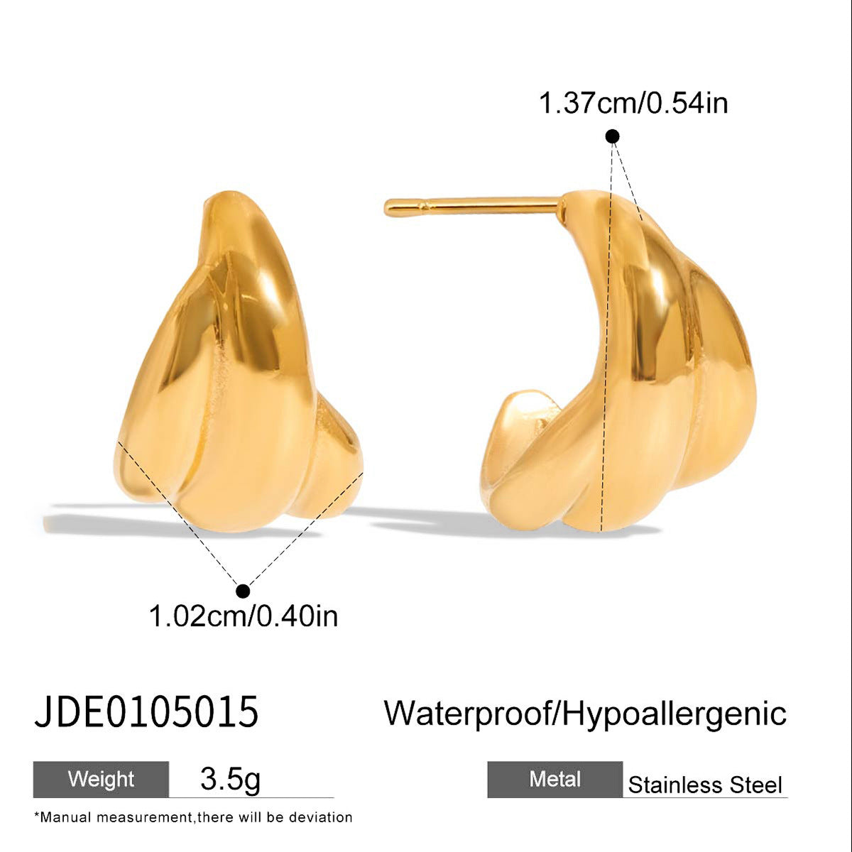 Haylie Sculpted Pearl Hoops - JDE0105015 [W2Y12KDF]
