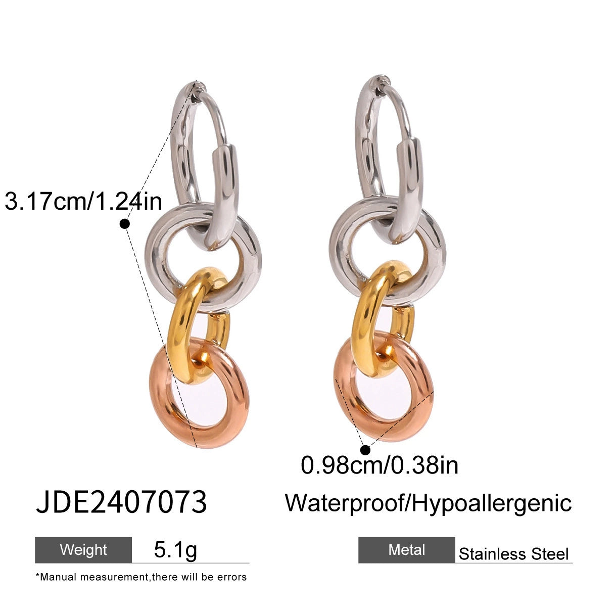 Taylynn Colorblock Hoop Earrings - JDE2407073 [SE38YX4E]