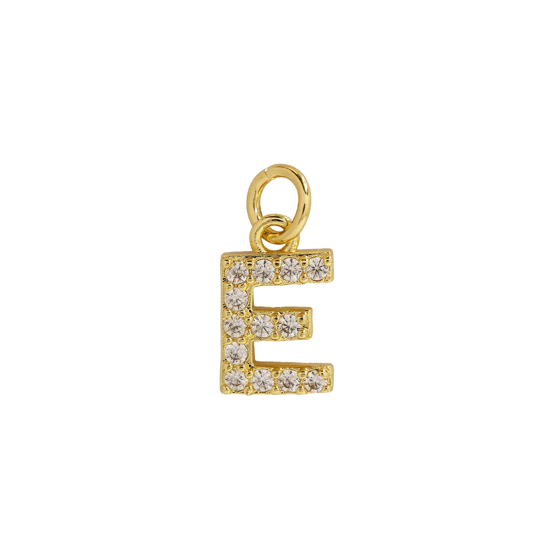 Leilah Zircon Initial Necklace - E [FB2BI60D]