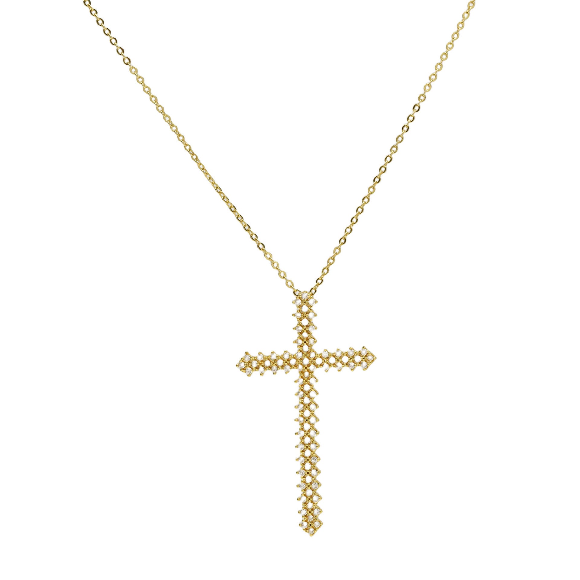 Unique Zircon Cross Pendant Necklace - Cross Pendant Style C [8UPPGZL5]
