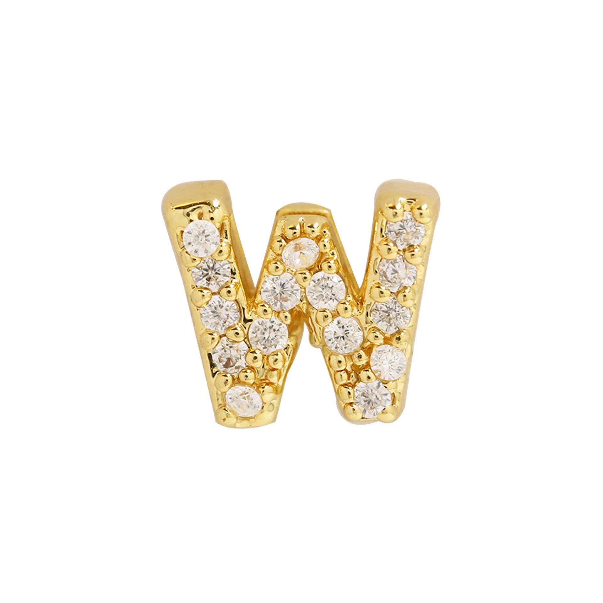 Leyna Gold Zircon Initial Necklace - W [QR0CYZ1B]