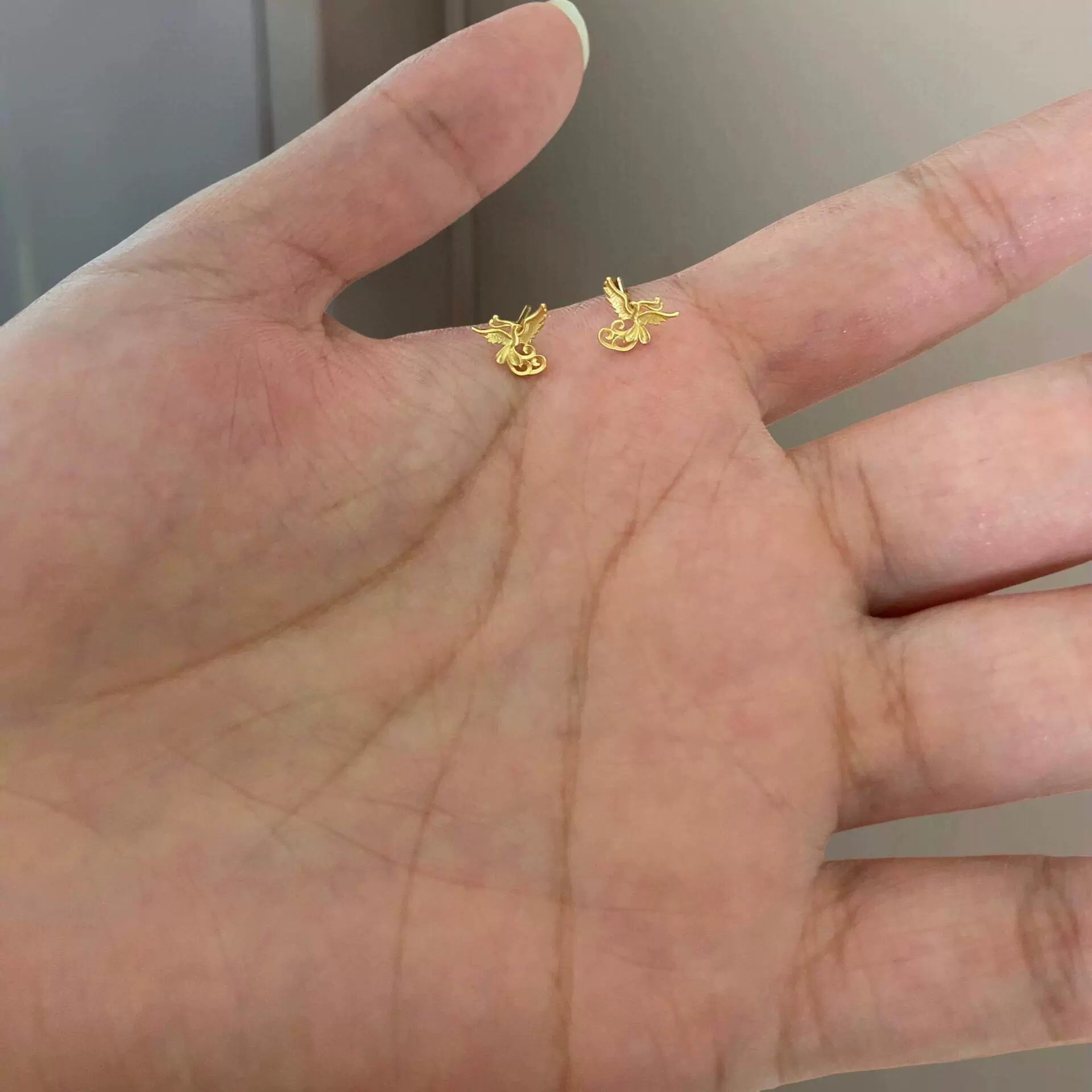 Adaleigh Golden Phoenix Studs - Small Phoenix Earring