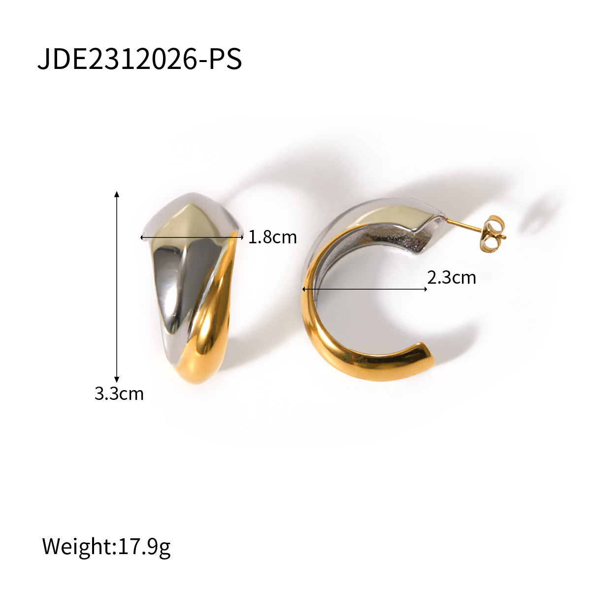Ahlam C-Shaped Statement Earrings - JDE2312026-PS [BNMPPM9T]