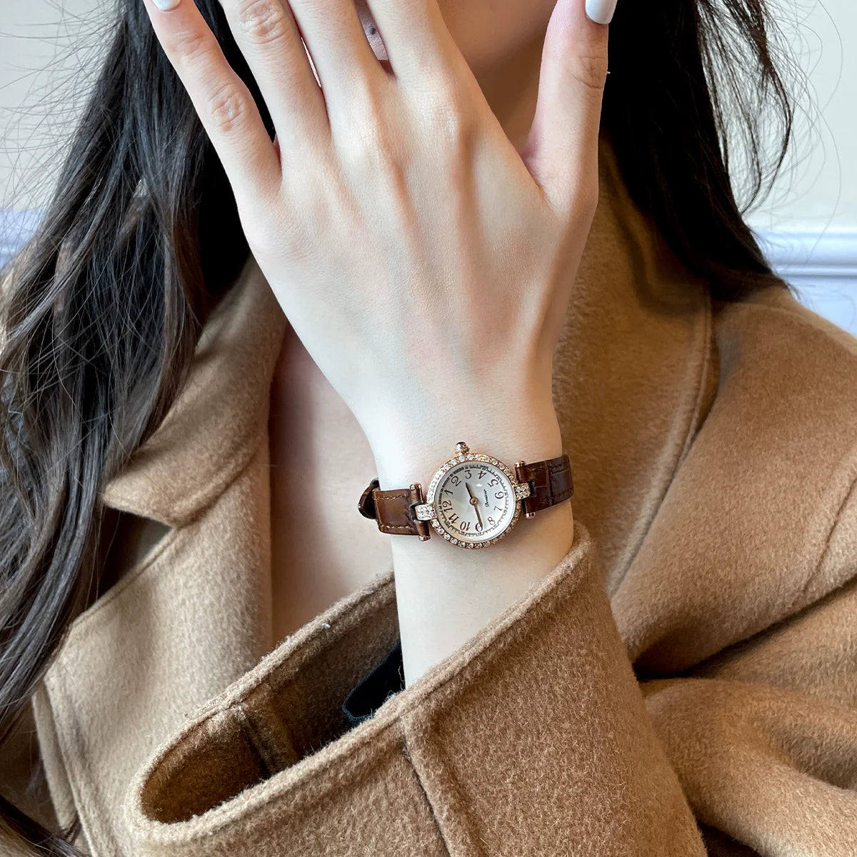 Risa Classic Leather Watch - Coffee