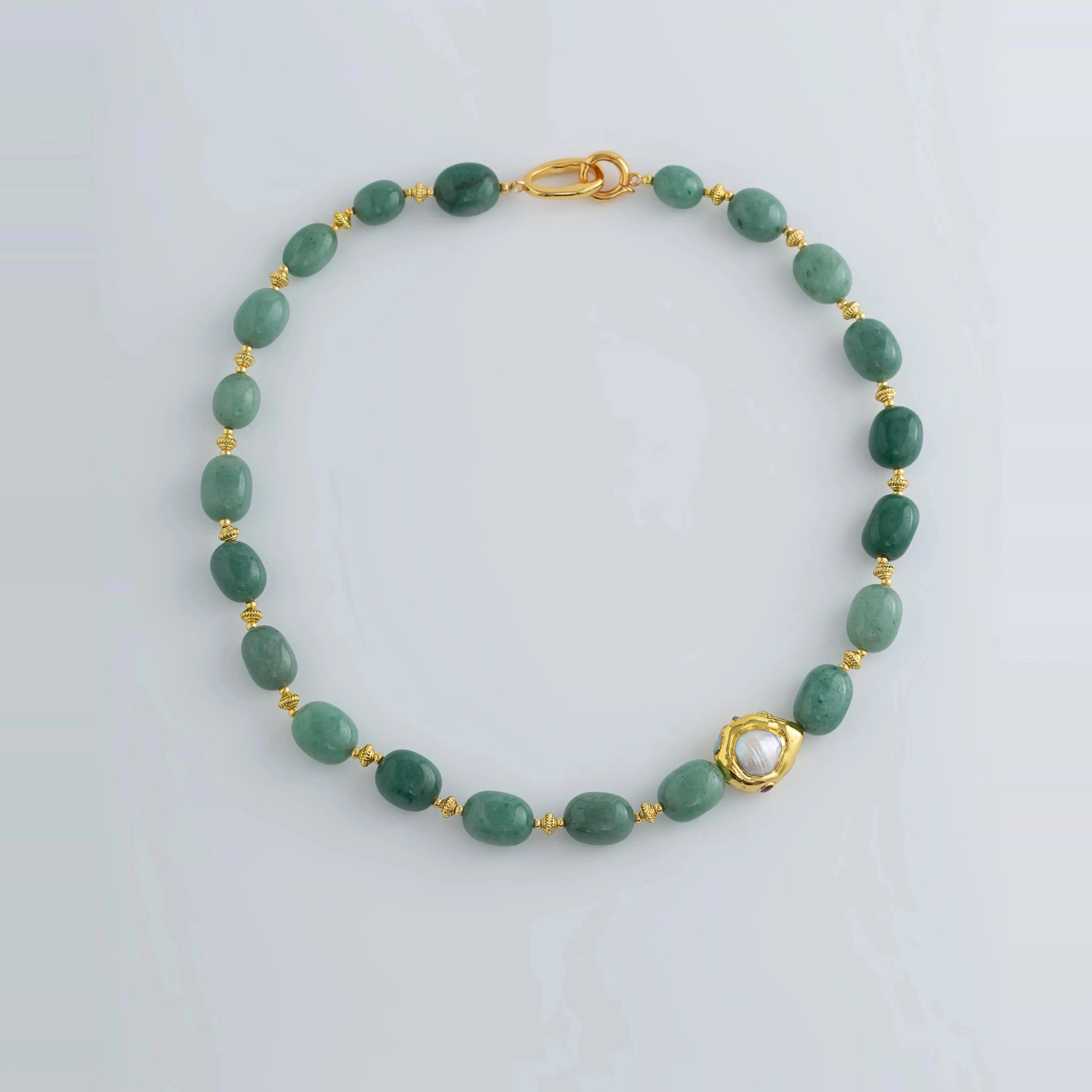 Harlan Aventurine Beaded Necklace - Natural Aventurine Necklace [MNG8OP9J]