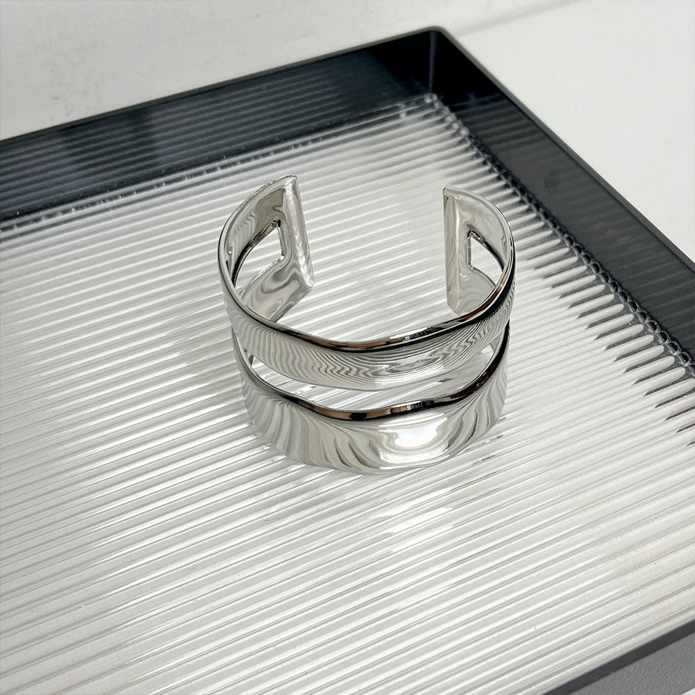 Keturah Sculptural Cuff Bracelet - Silver [ZVWQAQBC]